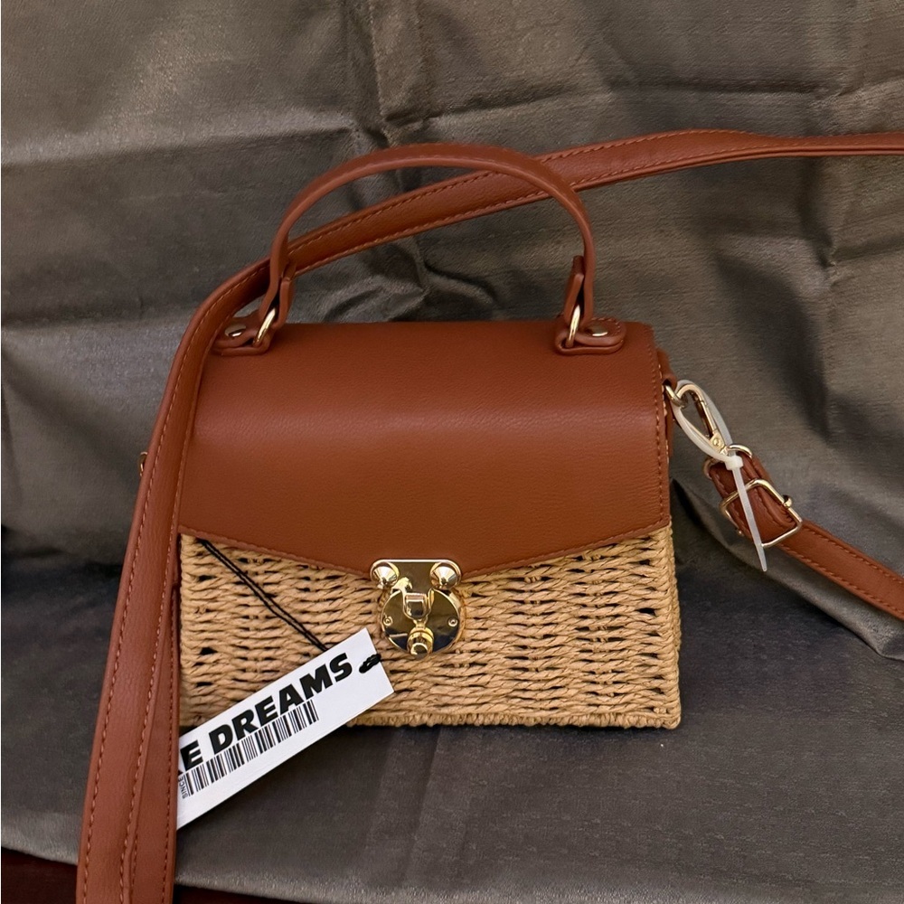 2/$35 NWT Like Dreams Brown and Tan Woven Handbag
